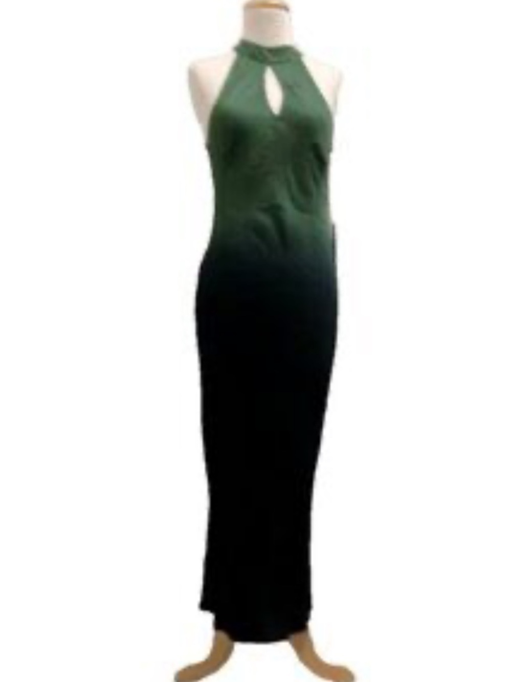 Young Fabulous & Broke Green to Black Ombre Halter Midi Dress